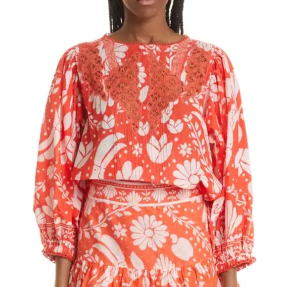 FARM RIO | Neon Jungle Embroidered Blouse - Picture 2 of 6